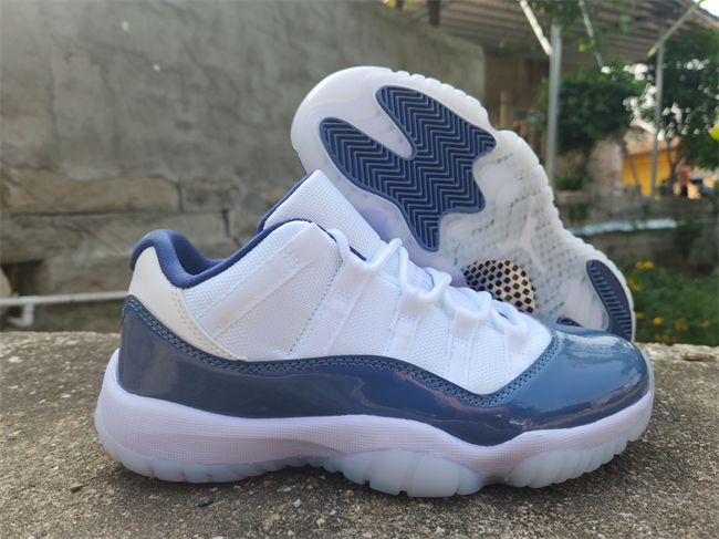 Men's Running weapon Air Jordan 11 White/Blue Shoes 083